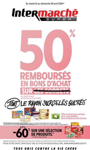 thumbnail - Catalogue Intermarché - 50% remboursés en bons d'achat sur tout le rayon surgelés sucrés